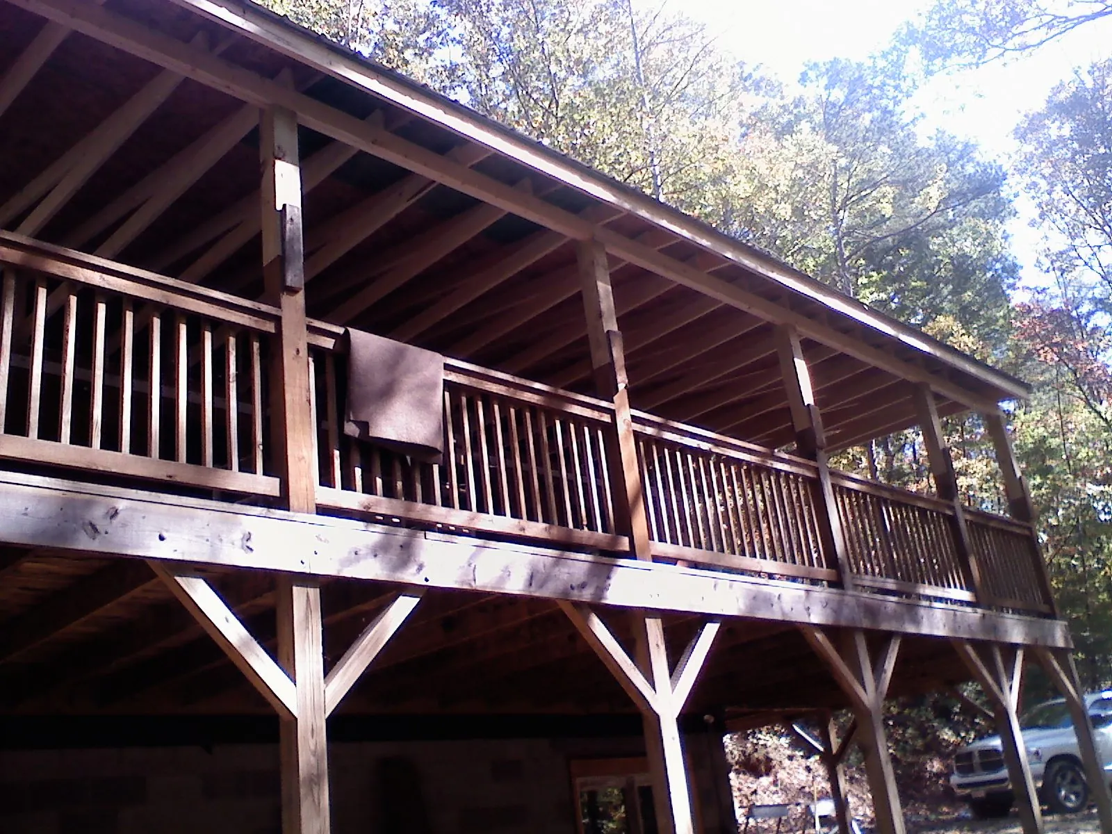 Timber framing under a new elevated porch and deck — Roof Leak Repair in Callaway by Roofing Brothers